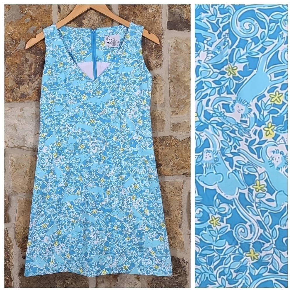 Lilly Pulitzer 6 Kiss the Cook Monkey Shift Dress